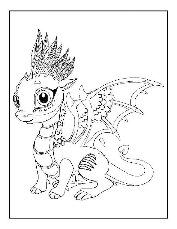 Small dragon coloring page