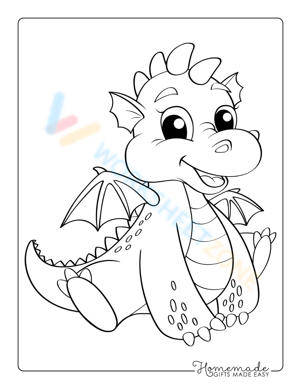 Cute little dragon worksheet