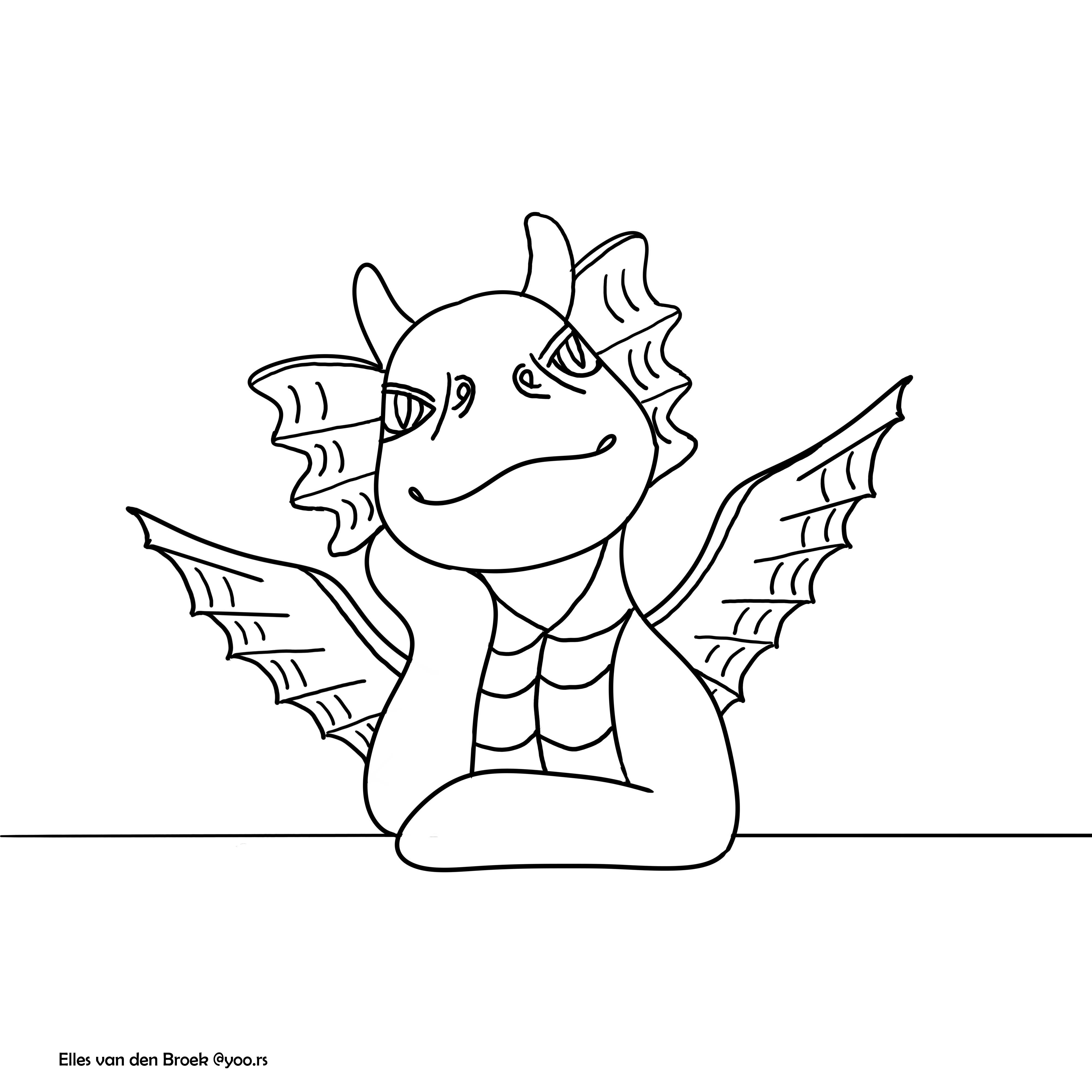 Coloring page dragon