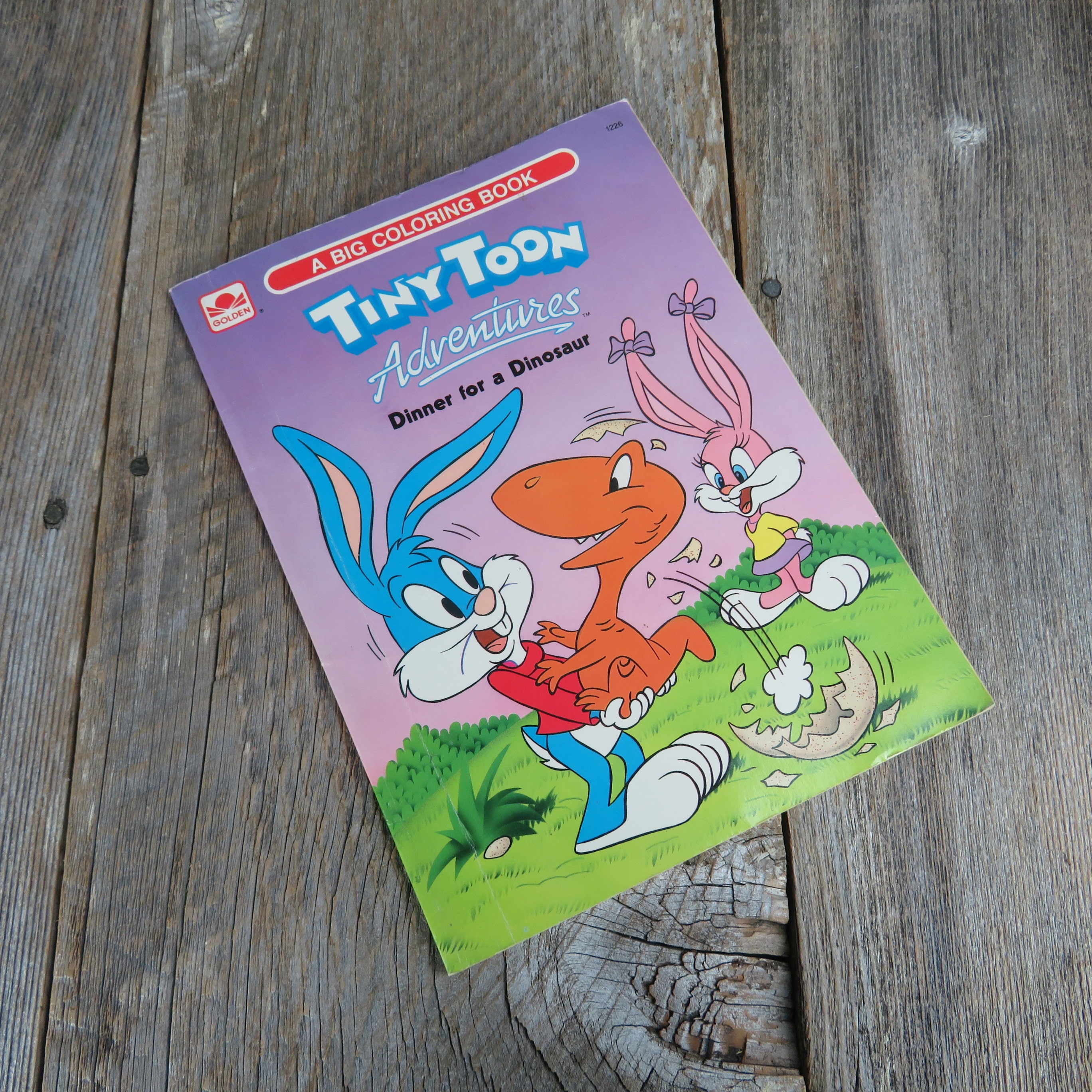 Tiny toons adventures coloring book dinner for a dinosaur warner brothers golden books vintage