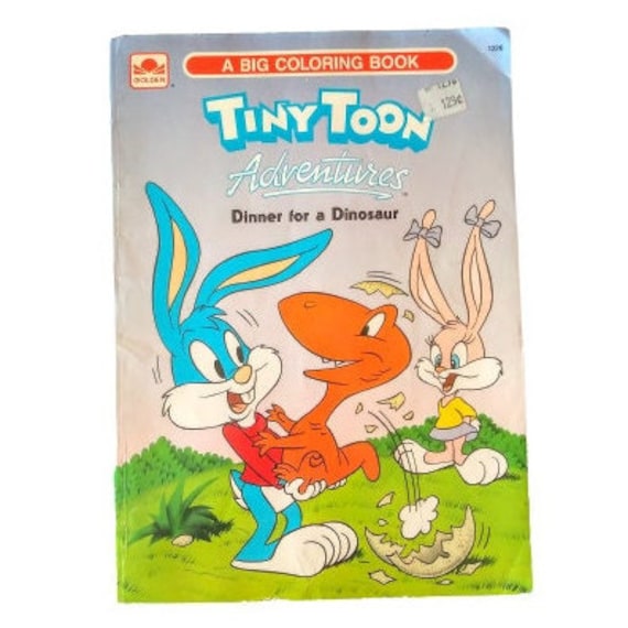 Tiny toons big coloring book by golden books partially used vintage tiny toon adventures coloring book