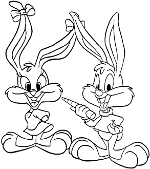 Tiny toon bunny coloring pages baby bugs bunny coloring pages