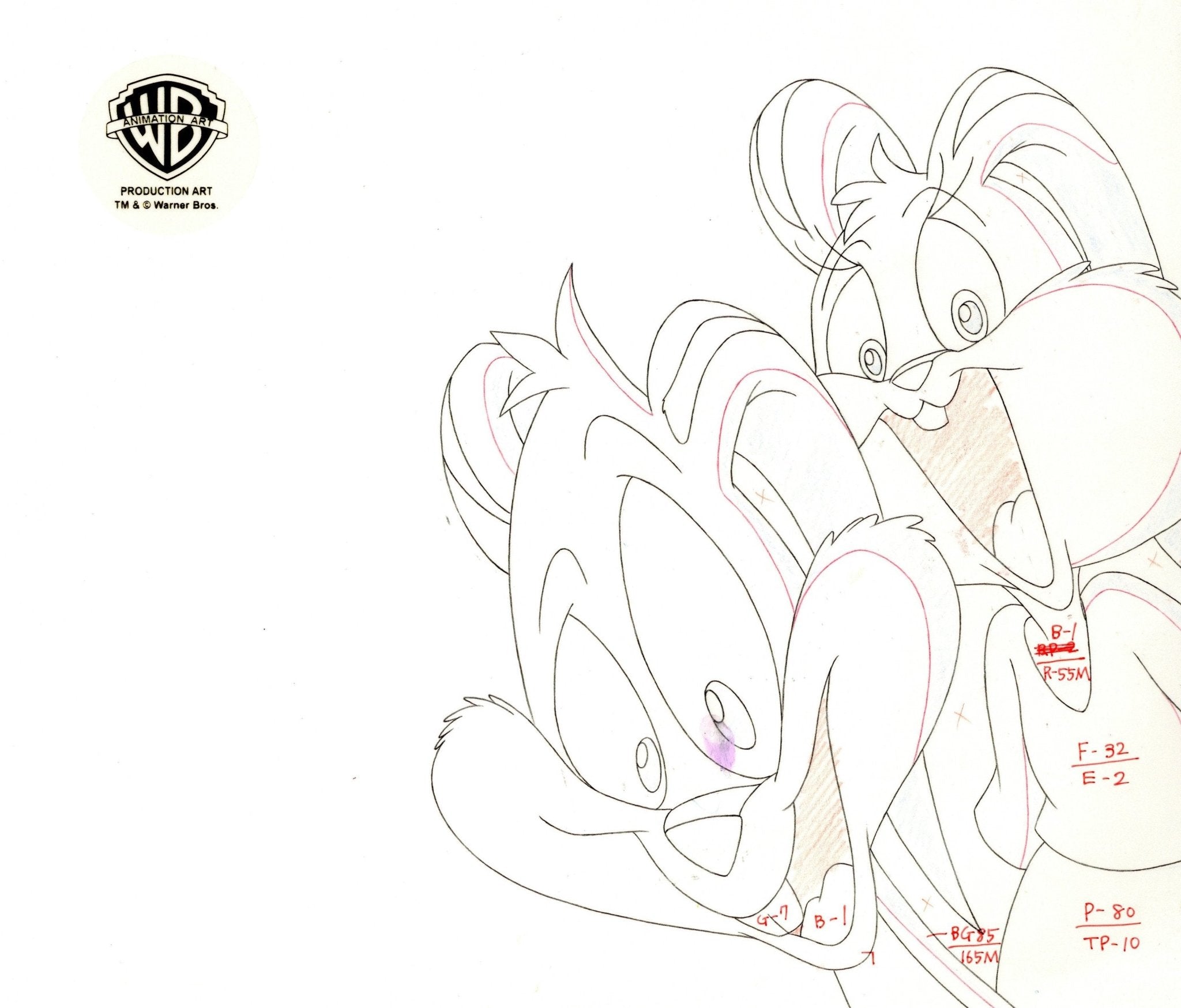 Tiny toons original production drawing buster and babs bunny â choice fine art