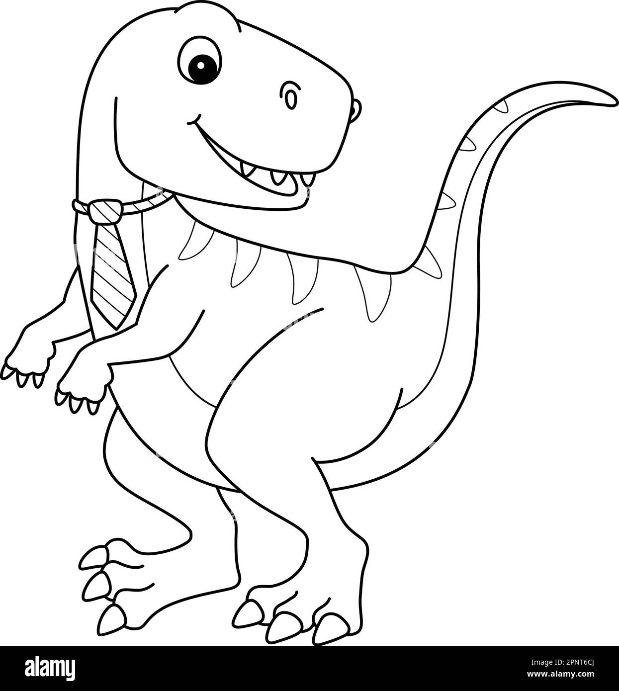 Tyrannosaurus isolated coloring page for kids stock vector image art