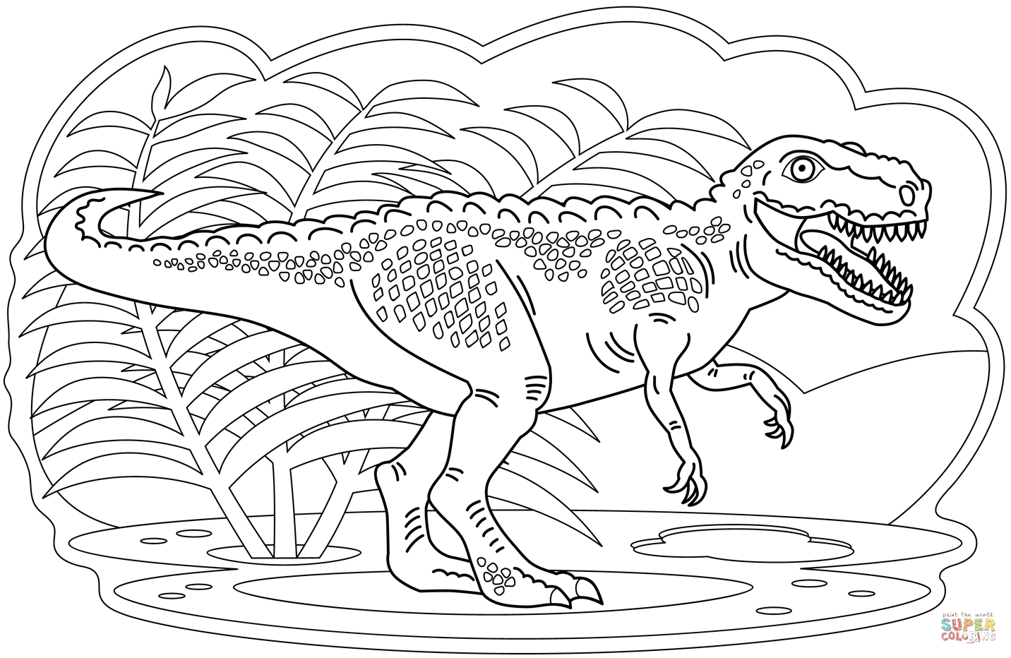 Tyrannosaurus coloring page free printable coloring pages