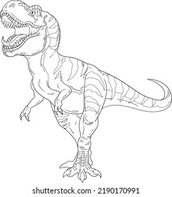 Stock vektor âroaring trex vector outline isolated coloringâ bez autorskãch poplatkå