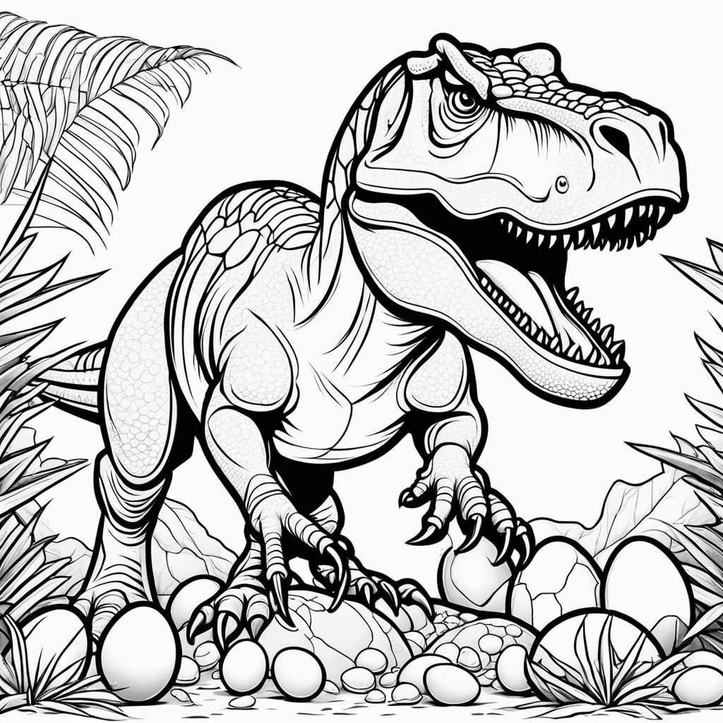 Tiranosaurio rex bebe para colorear