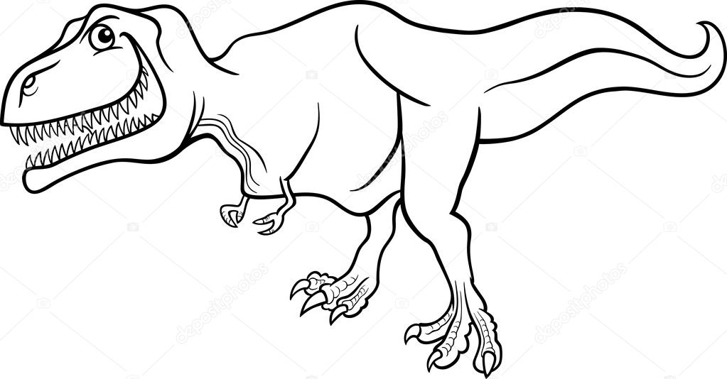 Cartoon tyrannosaurus dinosaur for coloring book stock vector by izakowski