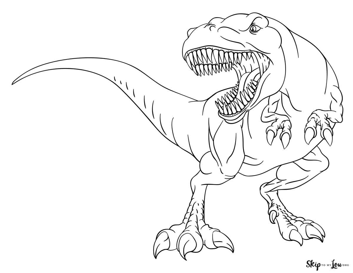 T rex coloring pages skip to my lou