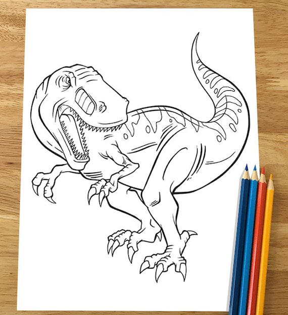 Pãgina para colorear de dinosaurio tiranosaurio t