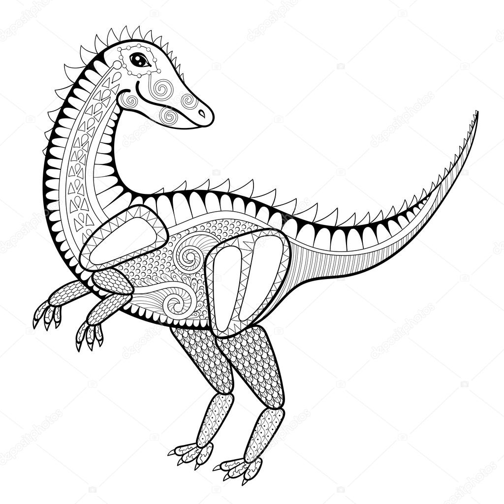 Vector zentangle dinosaurio ilustraciãn tiranosaurio impresiãn para un vector de stock por ipanki