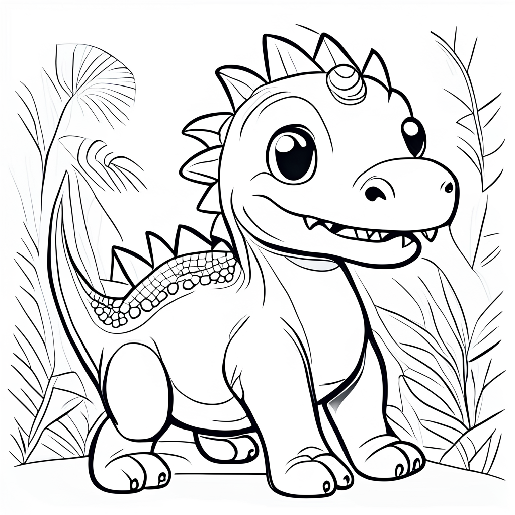 Tiranosaurio rex bebe para colorear