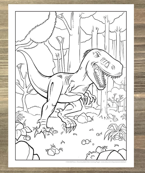 Pãgina para colorear de dinosaurio tiranosaurio t