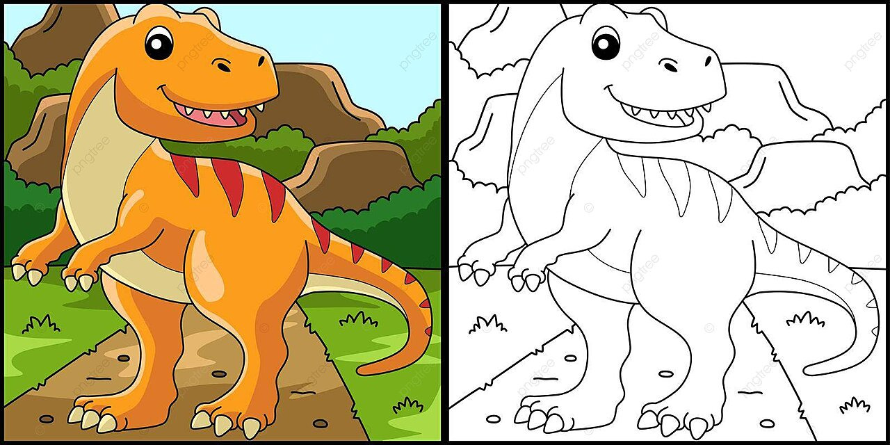 Dibujo de dinosaurio tiranosaurio para colorear ilustraciãn pãgina diseão color dibujado a mano vector png dibujos dibujo de dinosaurio dibujo de rata dibujo de anillo png y vector para dcargar gratis