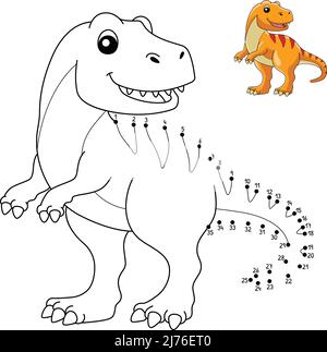 Tyrannosaurus coloring isolated page for kids stock vector image art