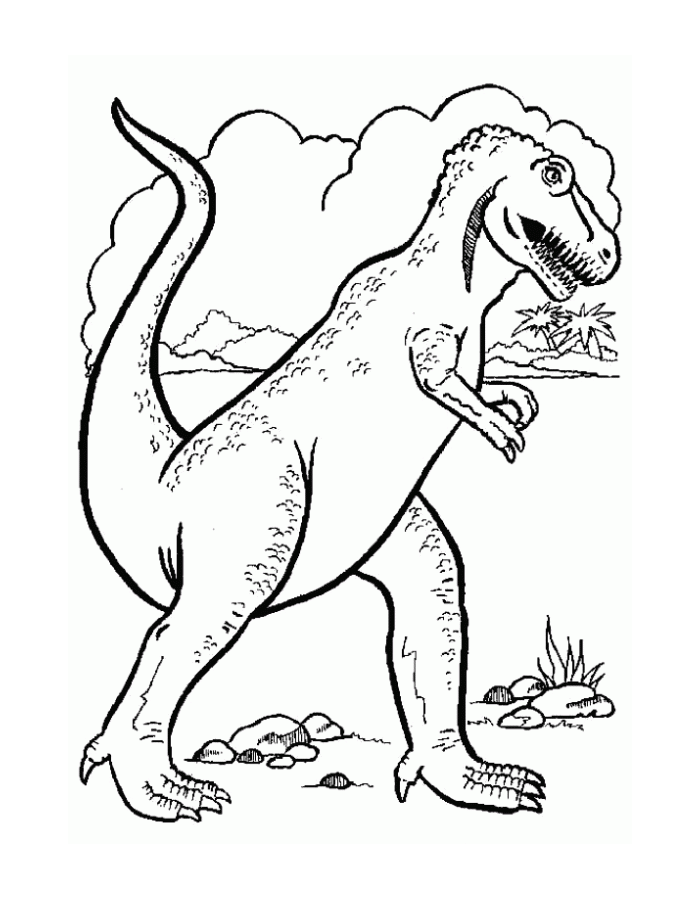 Dibujo colorear dinosaurio tiranosaurio rex