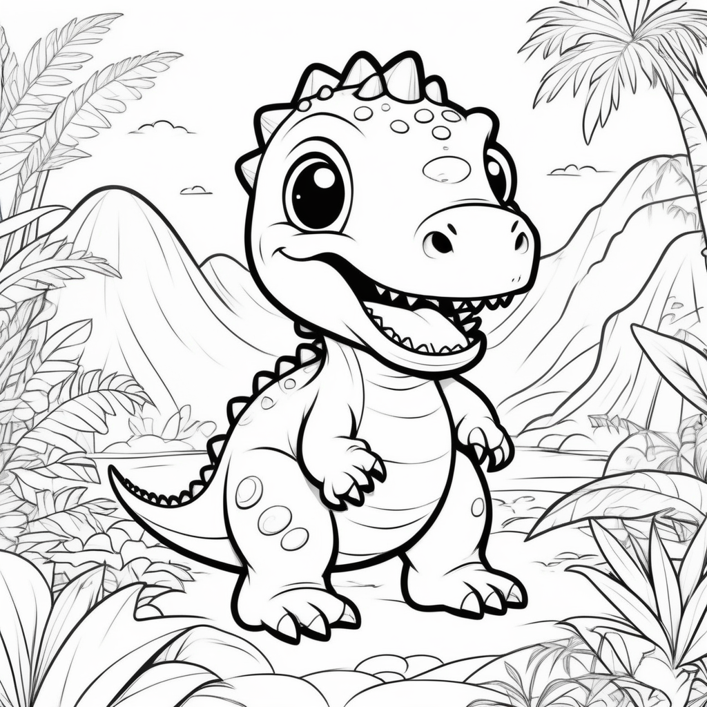 Tiranosaurio rex bebe para colorear