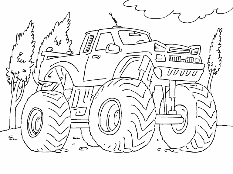 Free coloring page mar monster truck