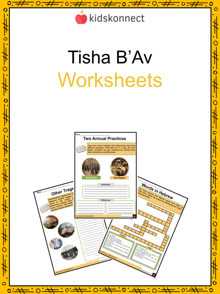 Tisha bav facts worksheets observances practices history