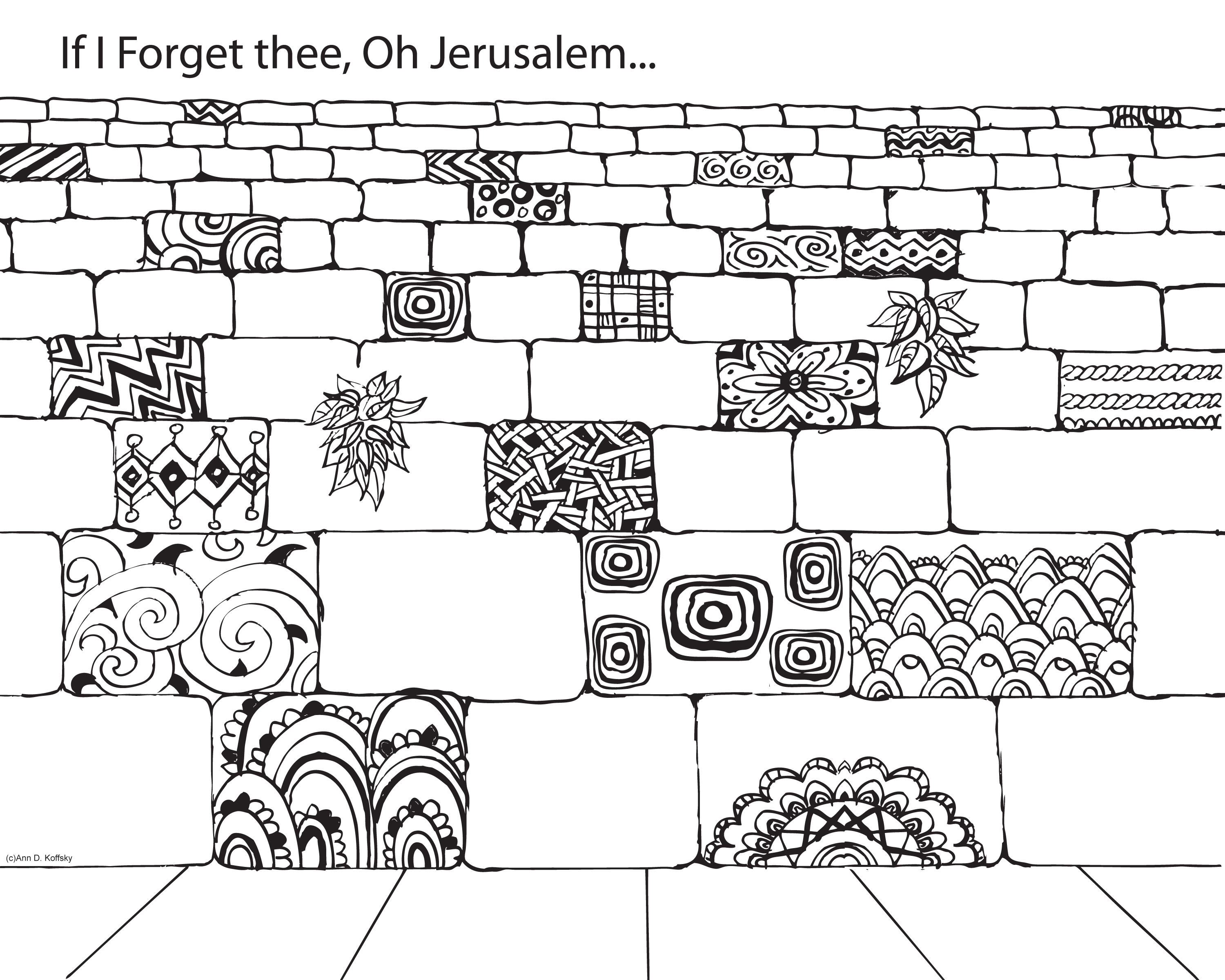 Kotel coloring page â ann d koffsky