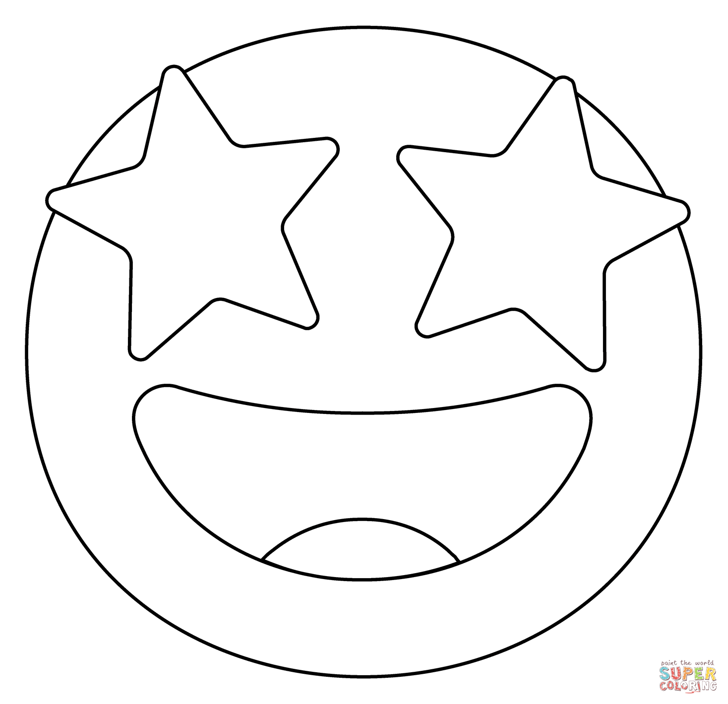 Star struck emoji coloring page free printable coloring pages