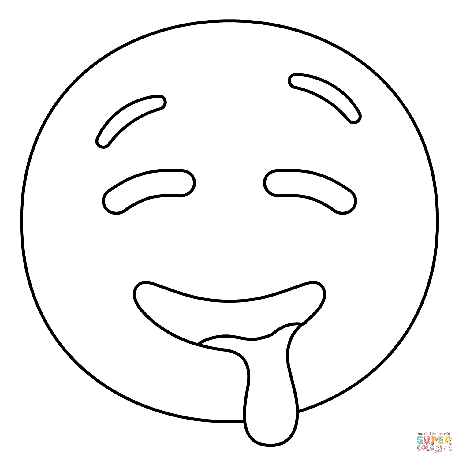 Drooling face emoji coloring page free printable coloring pages