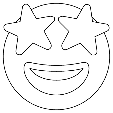 Star struck emoji coloring page free printable coloring pages