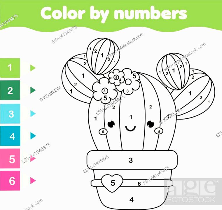 Children educational game coloring page with cute cactus stock vector vector and low budget royalty free image pic esy