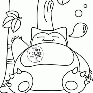 Snorlax coloring pages printable for free download