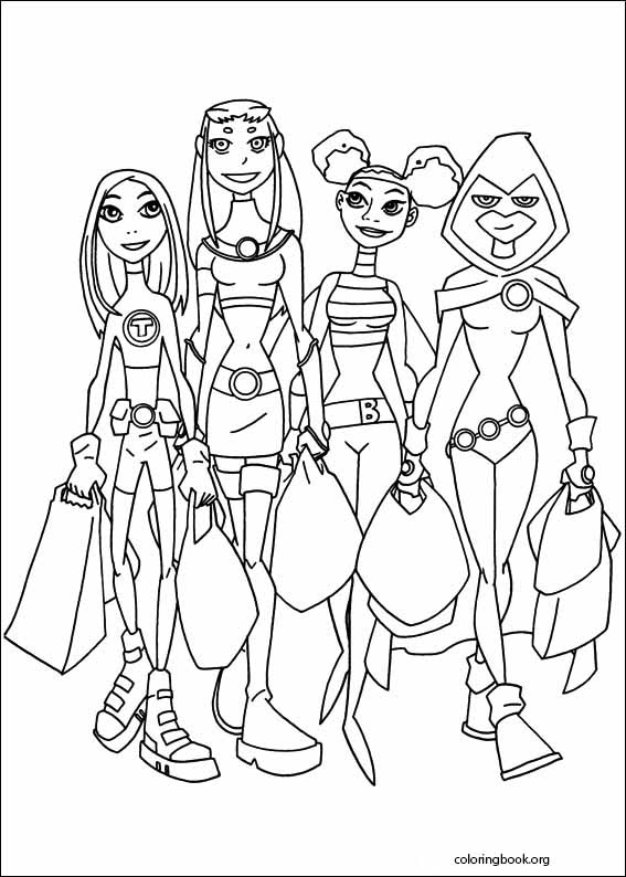 Teen titans coloring page