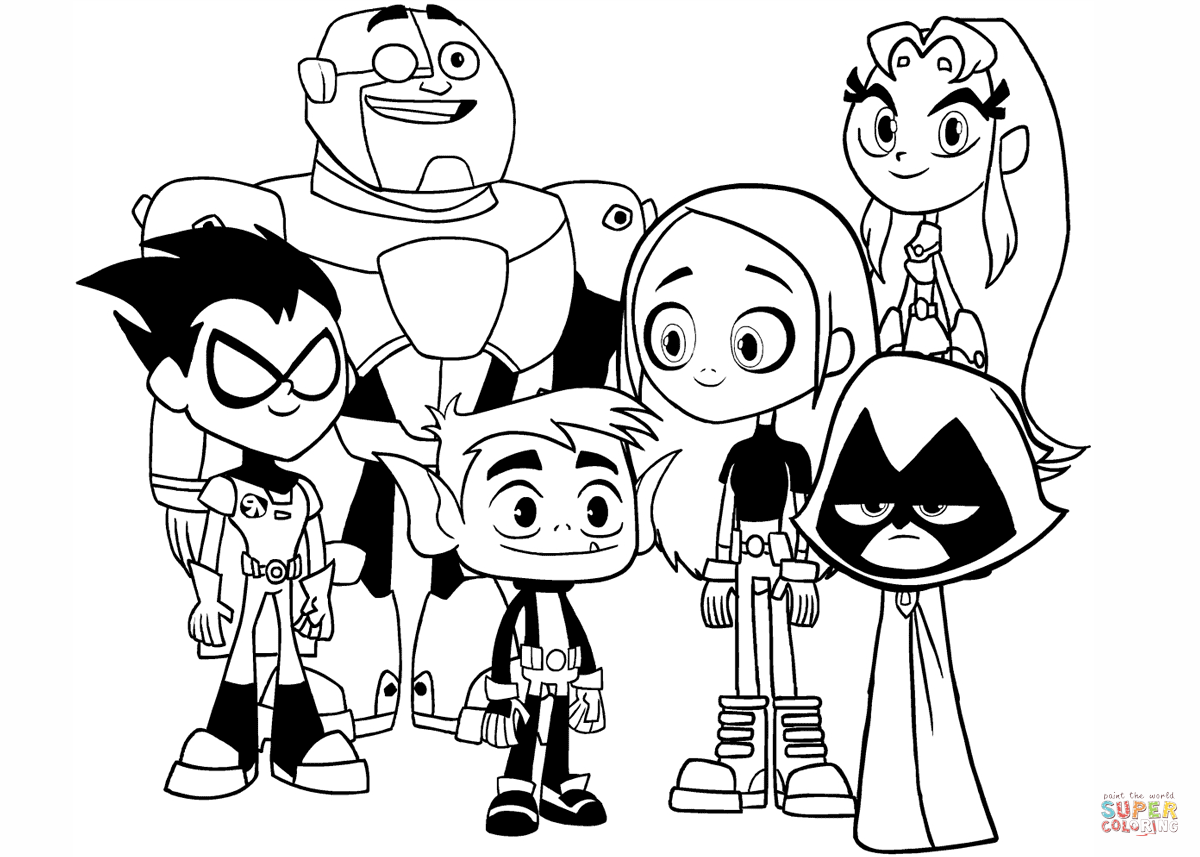 Teen titans go coloring page free printable coloring pages