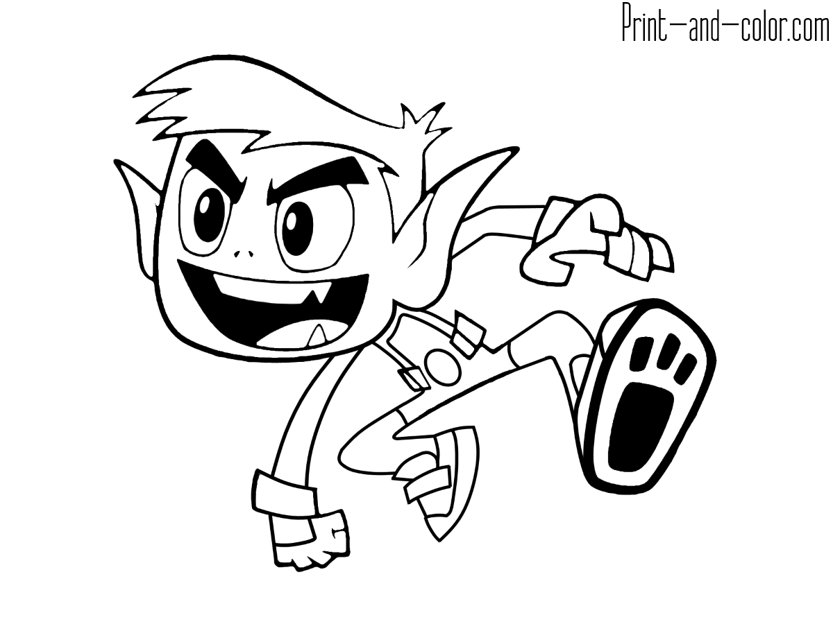 Teen titans go coloring pages print and color