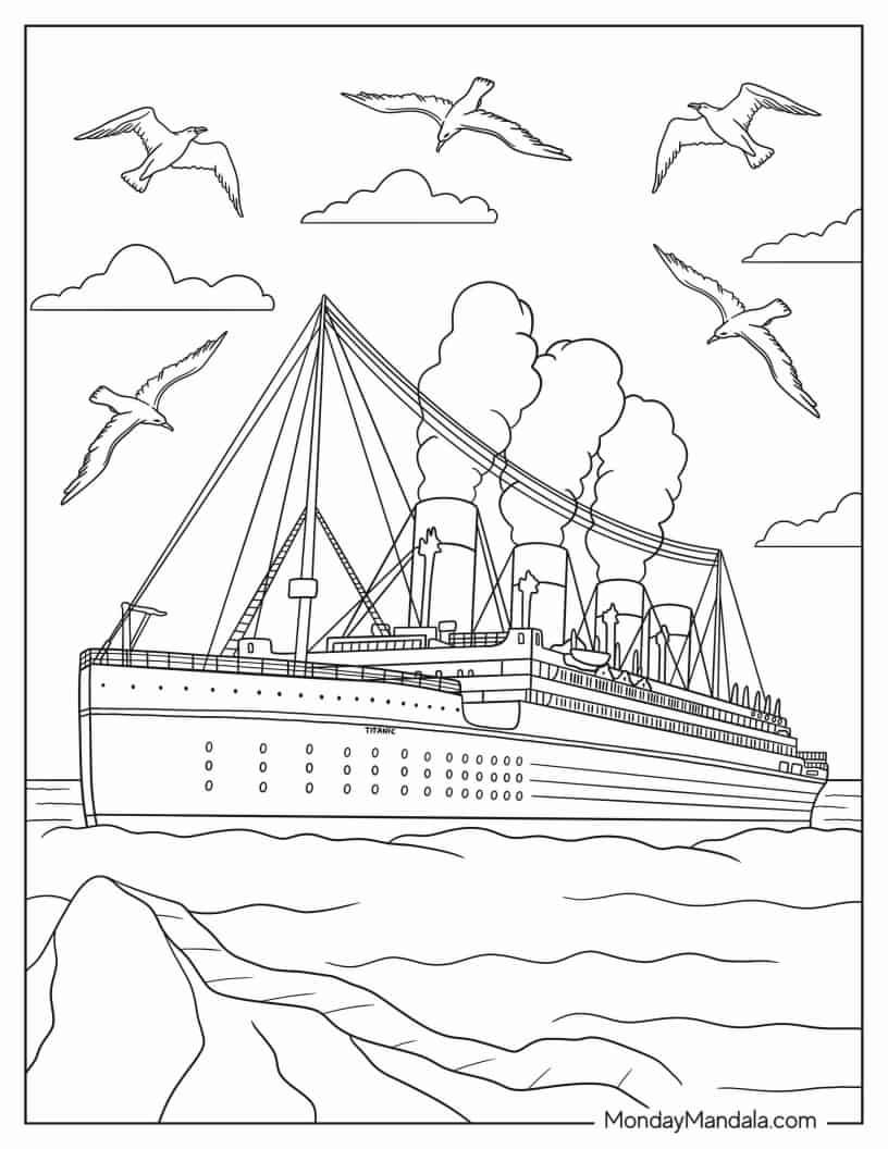 Titanic coloring pages free pdf printables titanic coloring pages fun classroom activities