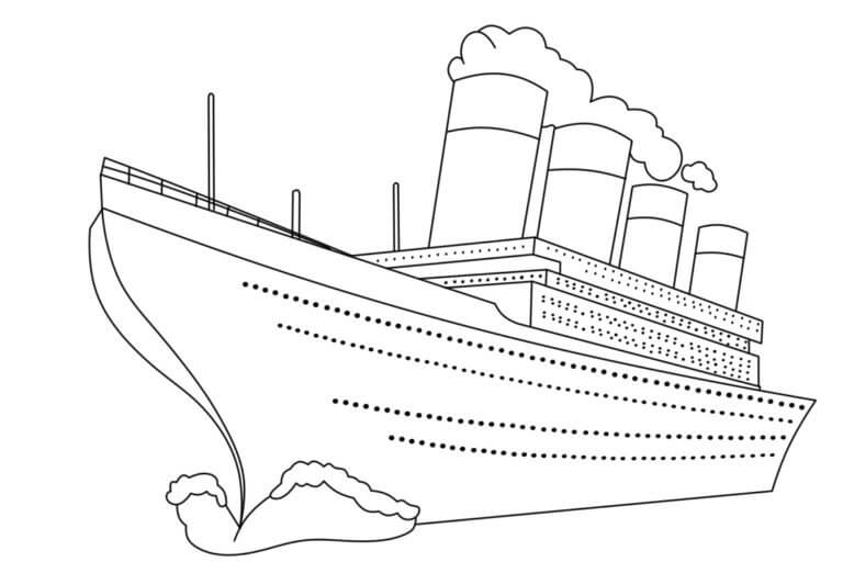 Titanic simple coloring page