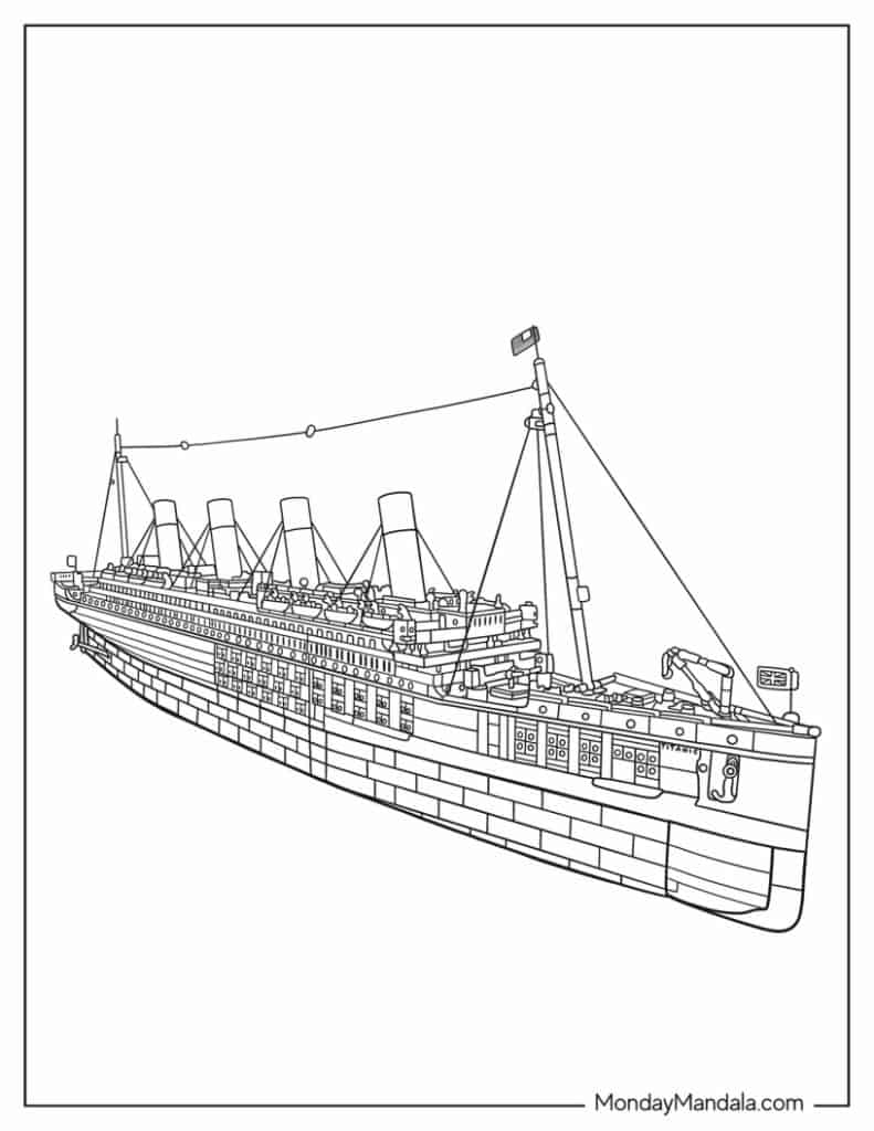 Titanic coloring pages free pdf printables