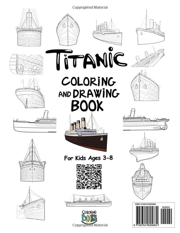 Titanic coloring and drawing book for kids ages