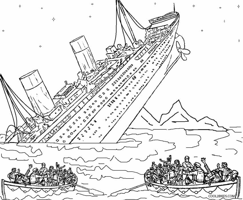 Printable titanic coloring pages for kids coolbkids titanic sinking coloring pages titanic drawing