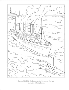 Titanic coloring book for kids coloring activities to learn about the titanic rockridge press books