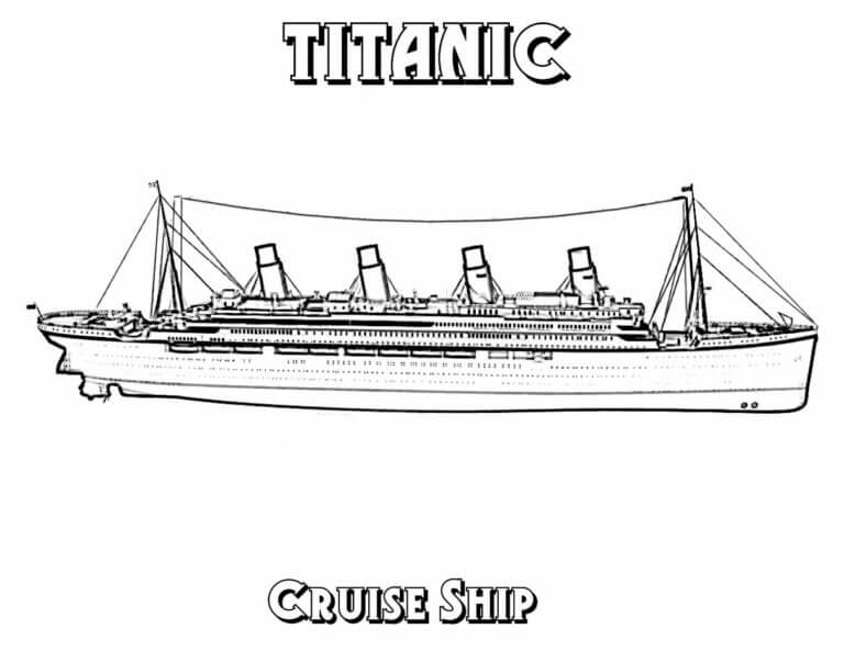 A cruise ship coloring page