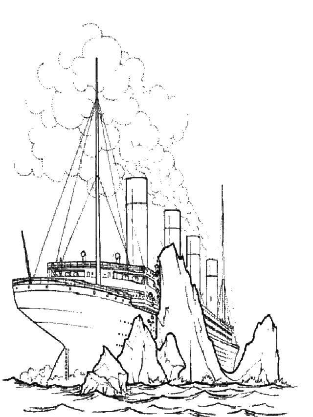 Online coloring pages coloring page the iceberg and the ocean the titanic coloring pages website