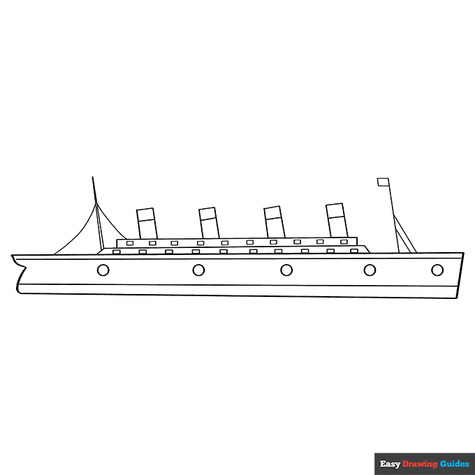 Titanic coloring page easy drawing guides