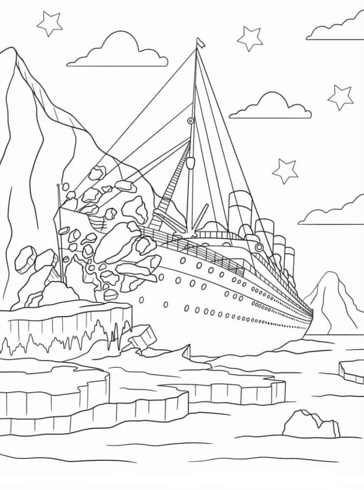 Titanic coloring pages printable for free download