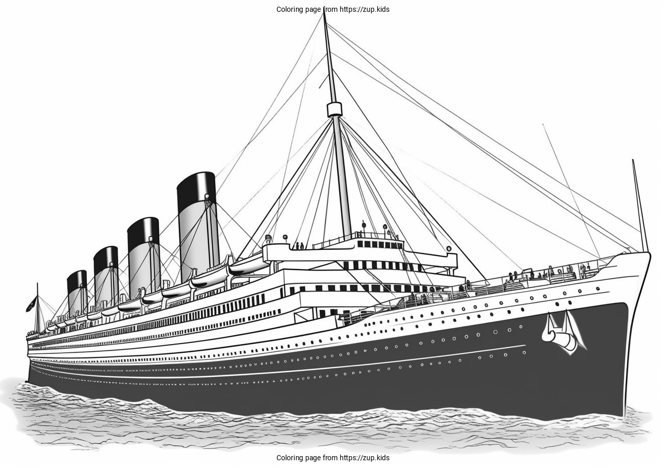 Rms titanic coloring page from