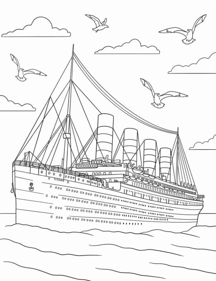 Titanic coloring pages printable for free download