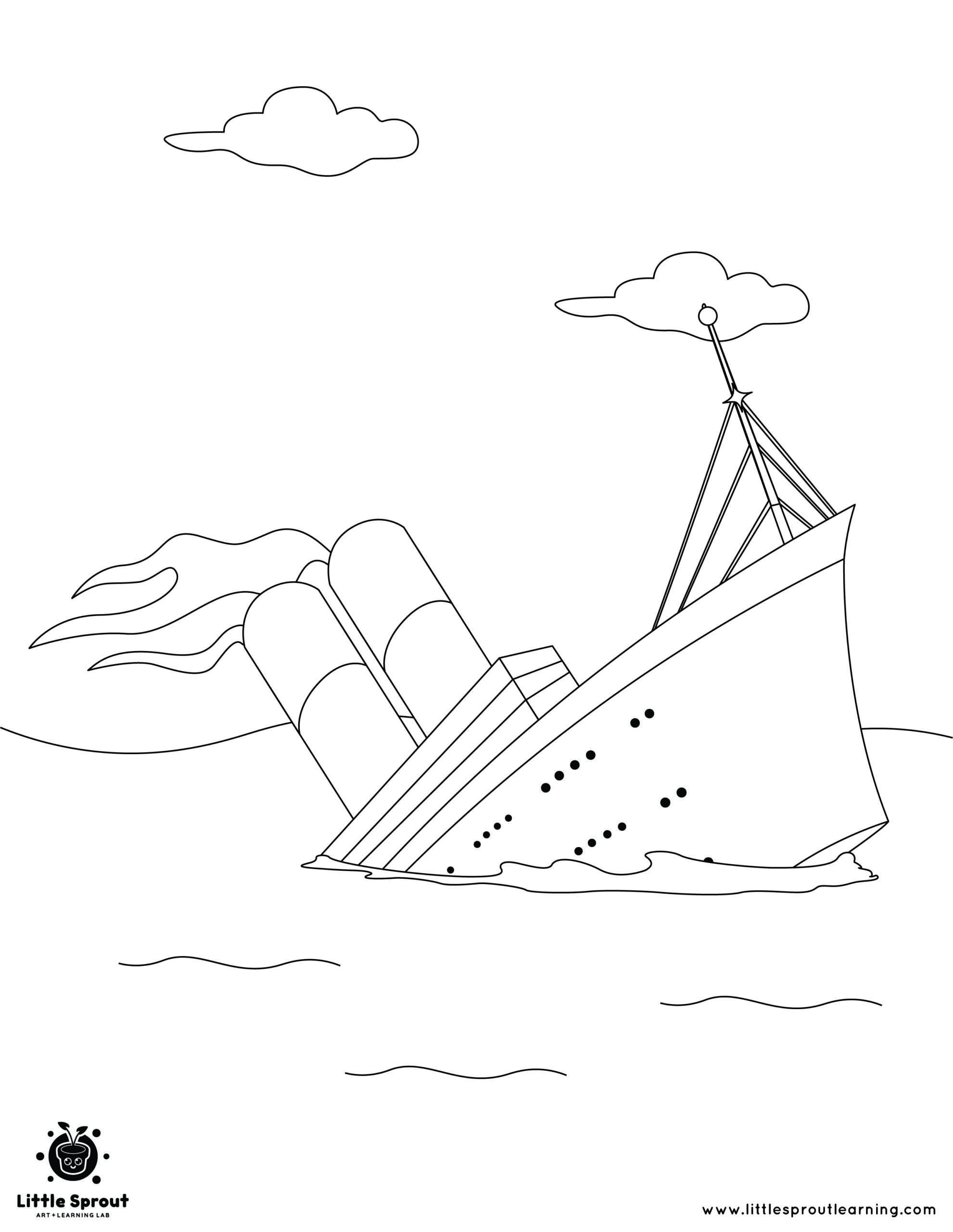 The best titanic coloring pages little sprout art