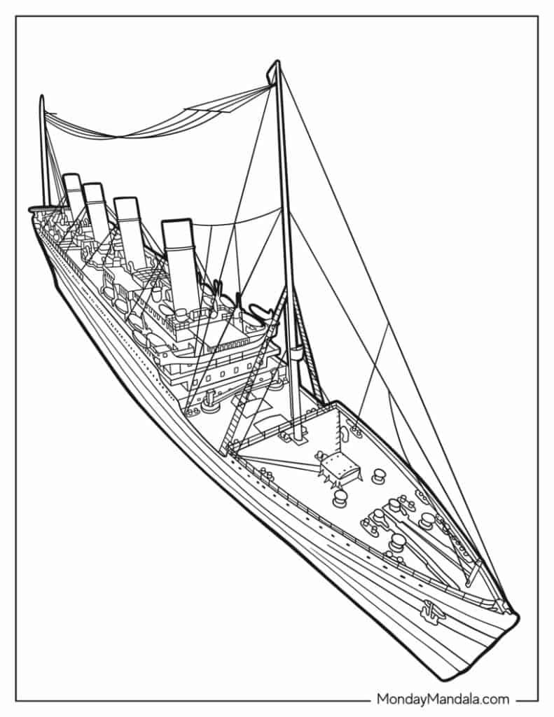 Titanic coloring pages free pdf printables