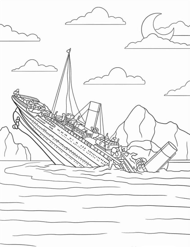 Titanic coloring pages printable for free download