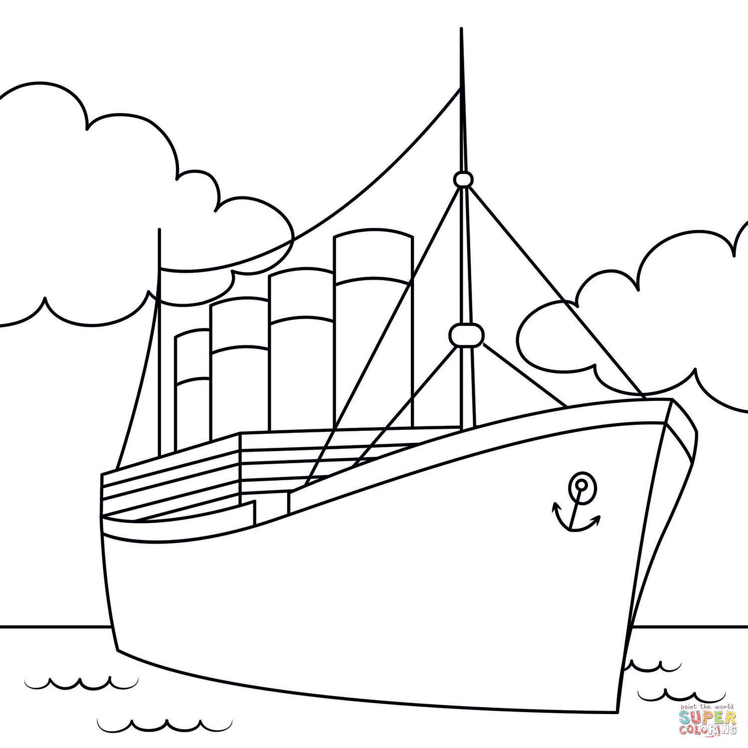 Titanic coloring page free printable coloring pages