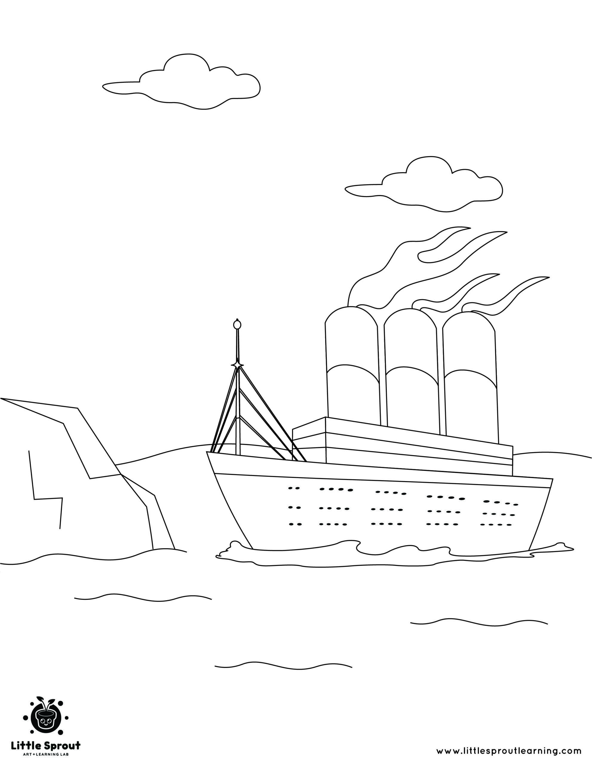 The best titanic coloring pages little sprout art