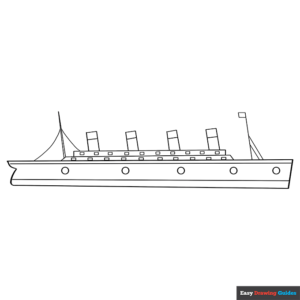 Titanic coloring page easy drawing guides